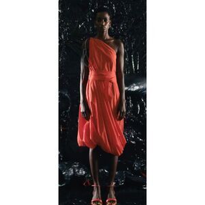 Adolfo Dominguez Orange 2022 Fall Parachute Midi Dress   Women's Size 4